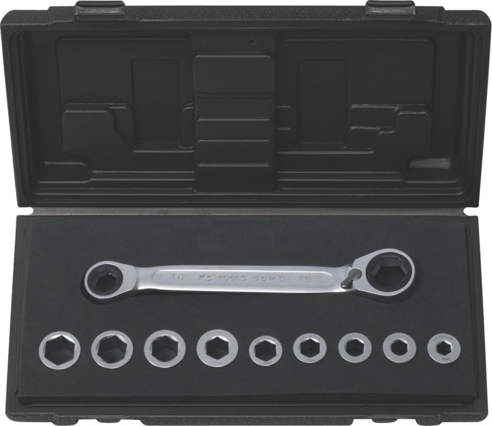 Produktbild KS Tools GEARplus Doppel Ratschenringschlüssel Satz umschaltbar 10 teilig bild 2