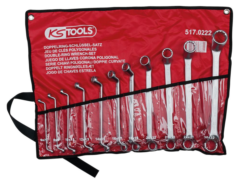 Produktbild KS Tools CLASSIC Doppel Ringschlüssel Satz gekröpft 11 teilig 6 - 32mm