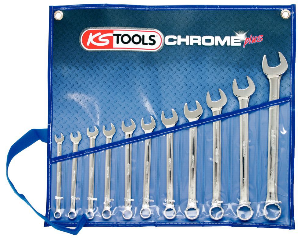 Produktbild KS Tools CHROMEplus Ringmaulschlüssel Satz abgewinkelt 11-teilig