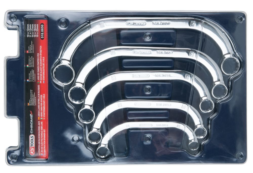 Produktbild KS Tools CHROMEplus Starter- und Blockschlüssel-Satz, 5-tlg.