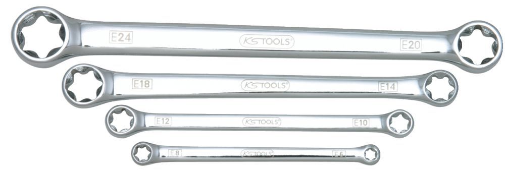 Produktbild KS Tools CHROMEplus Torx E Doppel Ringschlüssel Satz 4 teilig