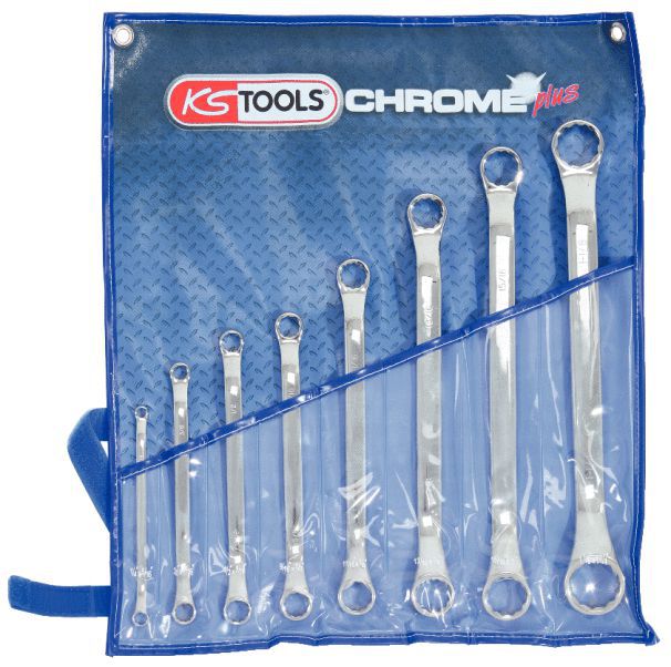 Produktbild KS Tools CHROMEplus Doppel Ringschlüssel Satz gekröpft 8 teilig