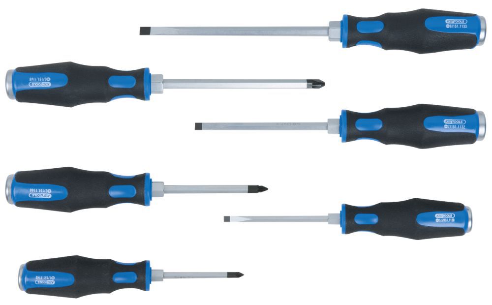 Produktbild KS Tools ERGOTORQUEmax Schlagkappen Schraubendreher Satz 6 teilig Schlitz PZ