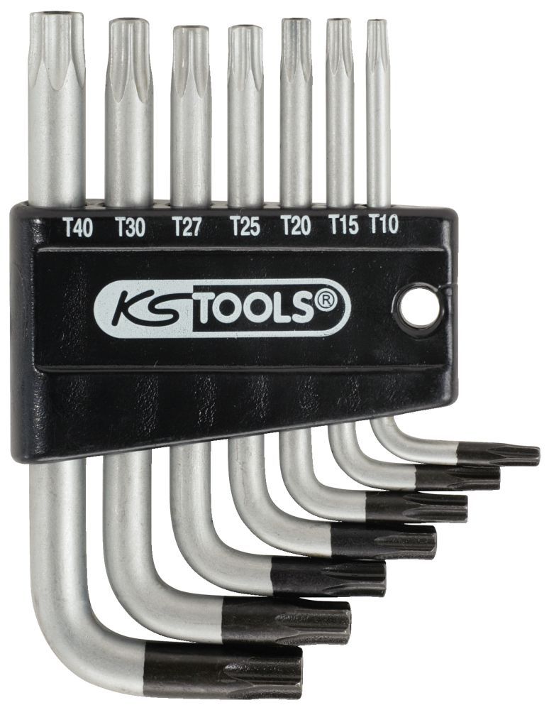 Produktbild KS Tools Torx Winkelstiftschlüssel Satz mit Bohrung kurz TB10 bis TB40 7 Teile
