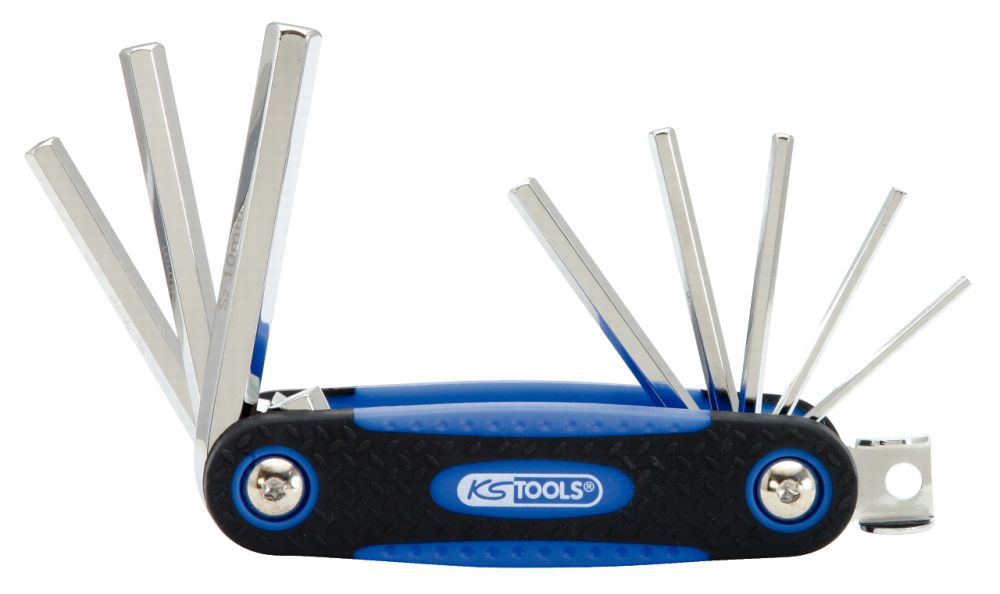 Produktbild KS Tools CHROMEplus Innensechskant Winkelstiftschlüssel im Klapphalter 8 Teile