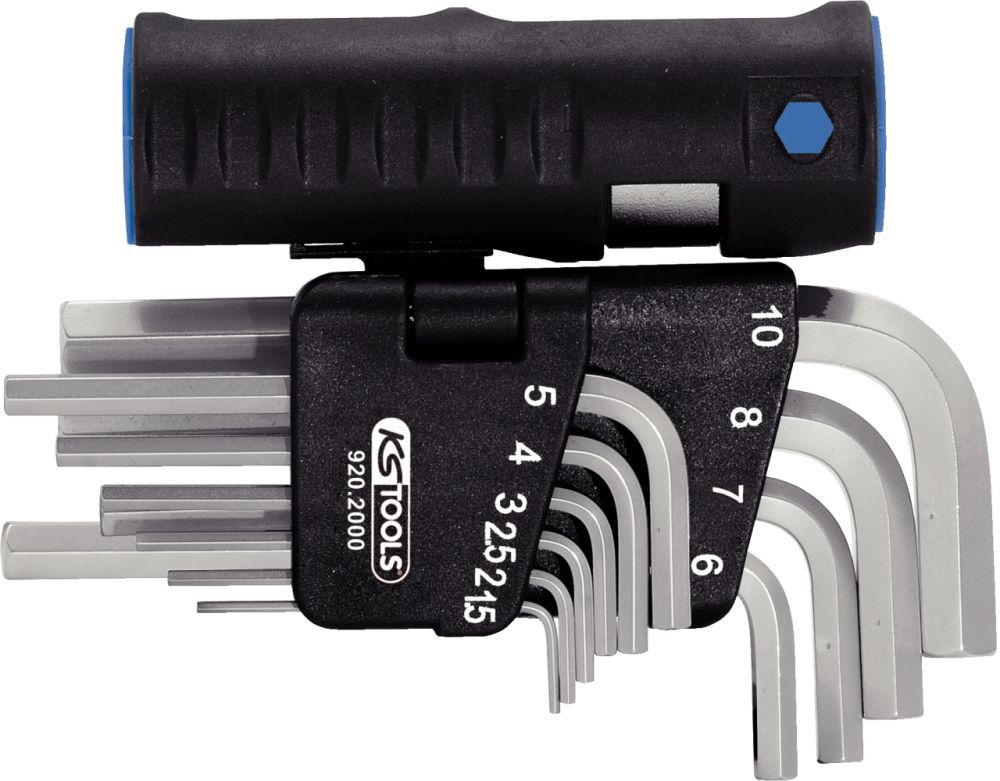 Produktbild KS Tools 3 in 1 Innensechskant Winkelstiftschlüssel Satz kurz 10 Teile