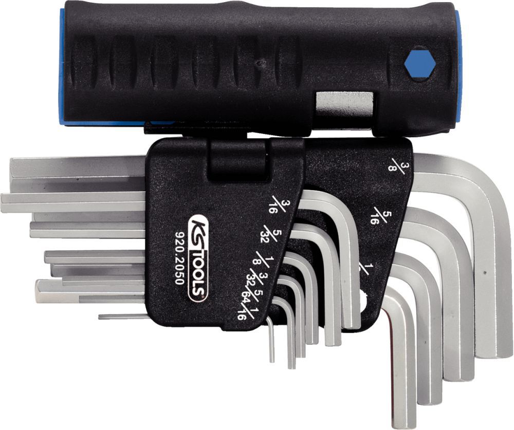 Produktbild KS Tools 3 in 1 Innensechskant Winkelstiftschlüssel Satz Zoll kurz 10 Teile