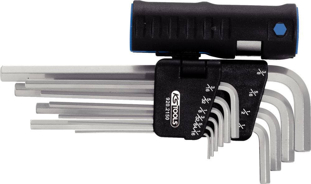 Produktbild KS Tools 3 in 1 Innensechskant Winkelstiftschlüssel Satz lang Zoll 10 Teile