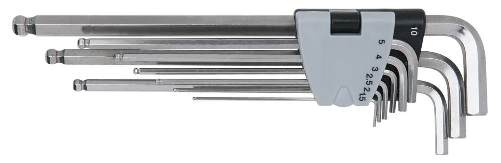 Produktbild KS Tools EDELSTAHL Innen Sechskant Winkelstiftschlüssel Satz XL 9 teilig