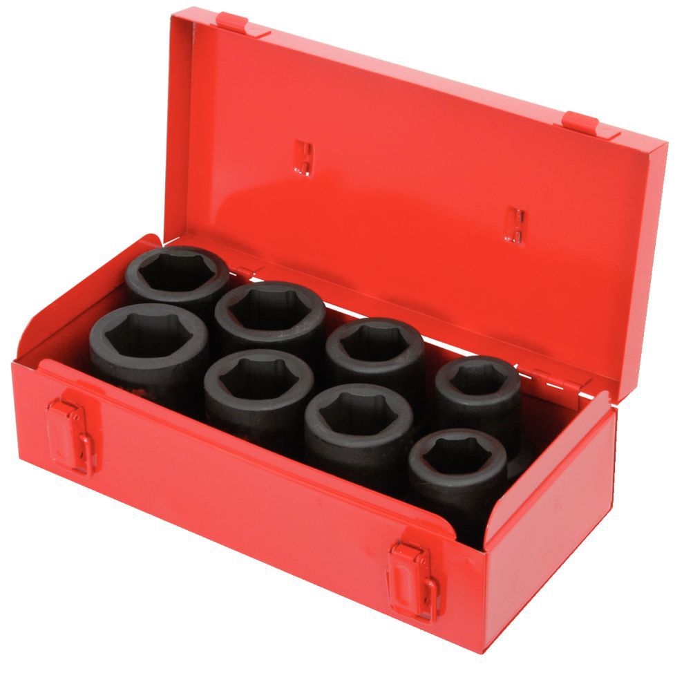 Produktbild KS Tools 1" Sechskant-Kraft-Stecknuss-Satz, kurz, 8-tlg.