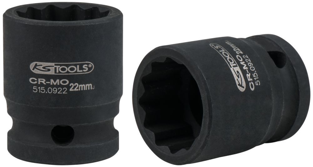 Produktbild KS Tools 1/2" 12-kant-Kraft-Stecknuss, kurz, 22mm