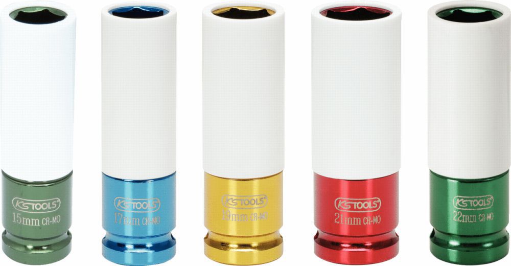 Produktbild KS Tools 1/2" Alu-Felgen Kraft-Stecknuss-Satz, 5-tlg. bild 2