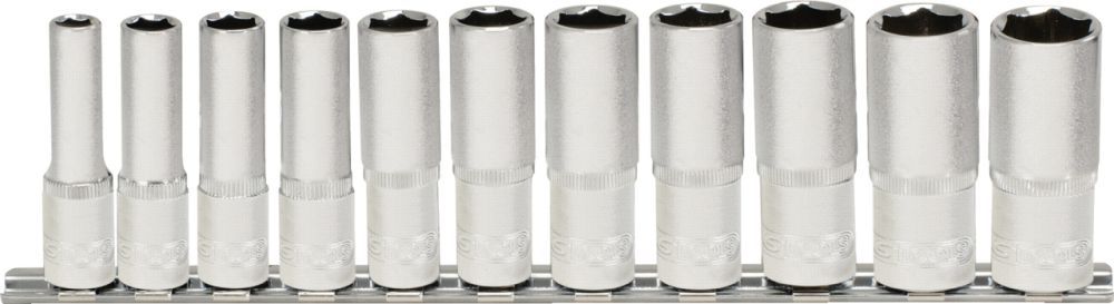 Produktbild KS Tools 3/8" CLASSIC Sechskant Stecknuss Satz lang 11 Teile 8 bis 19mm