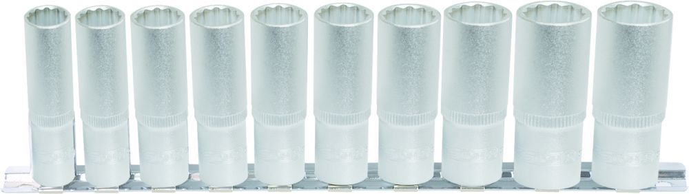 Produktbild KS Tools 1/4" 12 kant Stecknuss Satz lang 10 Teile