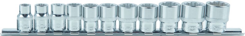 Produktbild KS Tools 3/8" CHROMEplus 12 kant Stecknuss Satz 8 bis 19mm 11 Teile