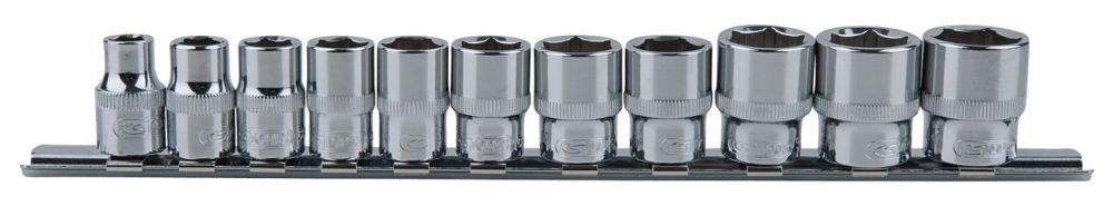 Produktbild KS Tools 3/8" CHROMEplus Sechskant Stecknuss Satz 8 bis 19mm 11 Teile