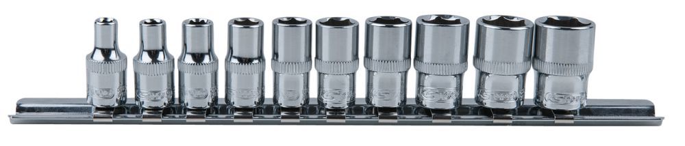 Produktbild KS Tools 1/4" CHROMEplus Sechskant Stecknuss Satz 10 Teile 4 bis 13mm