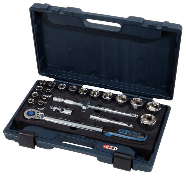 Produktbild KS Tools 1/2 Zoll CHROMEplus Steckschlüssel Satz 22-teilig