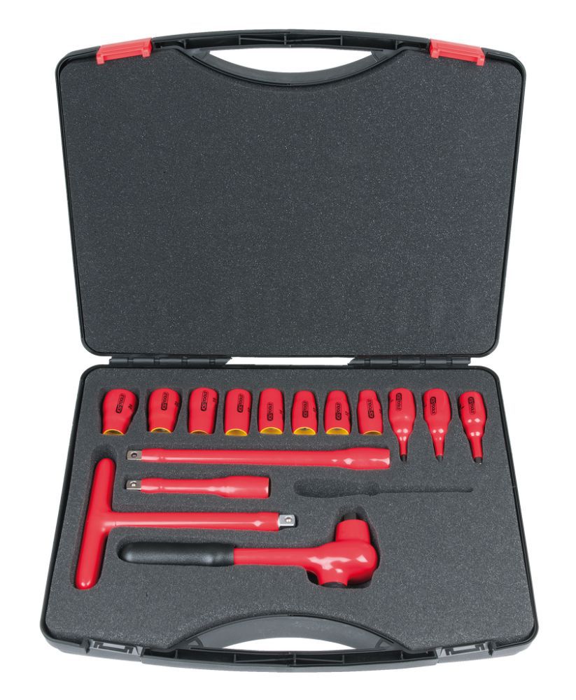 Produktbild KS Tools 1/2 Zoll Steckschlüssel Satz mit isolierten Werkzeugen 15 teilig