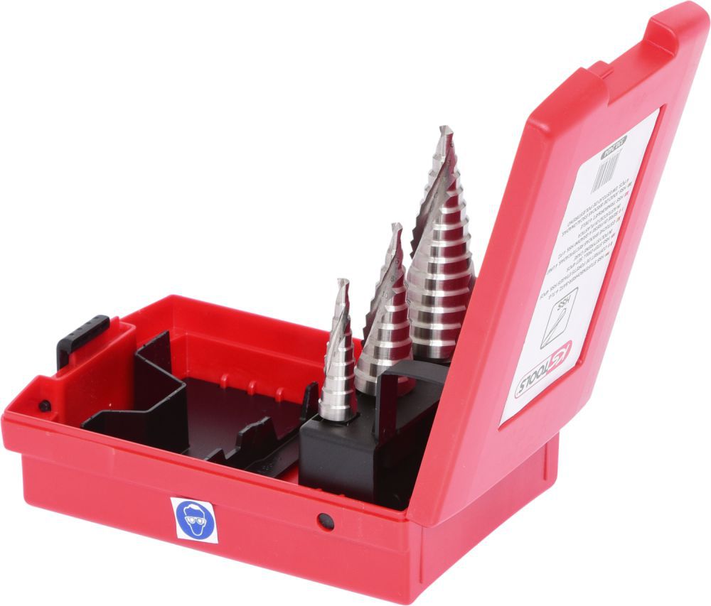 Produktbild KS Tools HSS Stufenbohrer Satz Kunststoffkassette 3 teilig bild 2