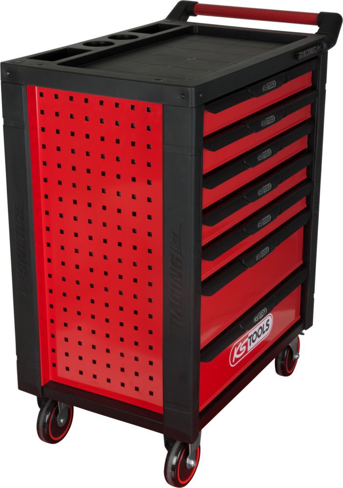 Produktbild KS TOOLS RACINGline SCHWARZ/ROT Werkstattwagen mit 7 Schubladen bild 4