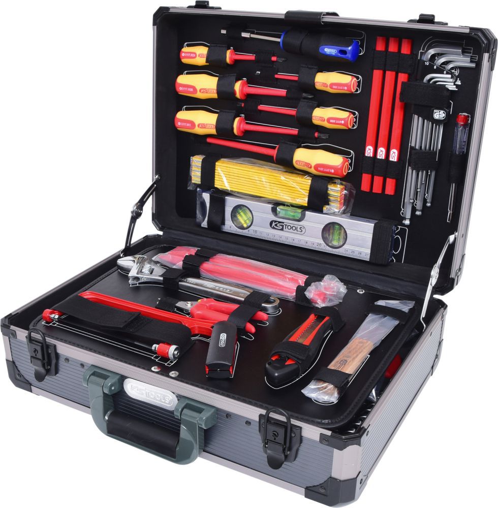 Produktbild KS Tools 1/4 Zoll und 1/2 Zoll Elektriker Werkzeugkoffer 128 teilig