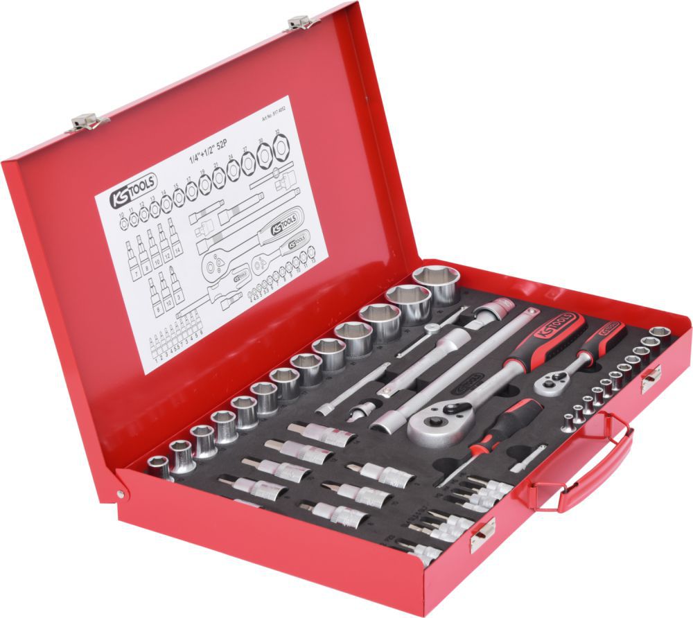 Produktbild KS Tools 1/4 Zoll und 1/2 Zoll Steckschlüssel Satz 52-teilig bild 4