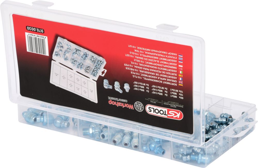 Produktbild KS Tools Sortiment Schmiernippel M6-8-10x1,0 110 tlg. bild 3