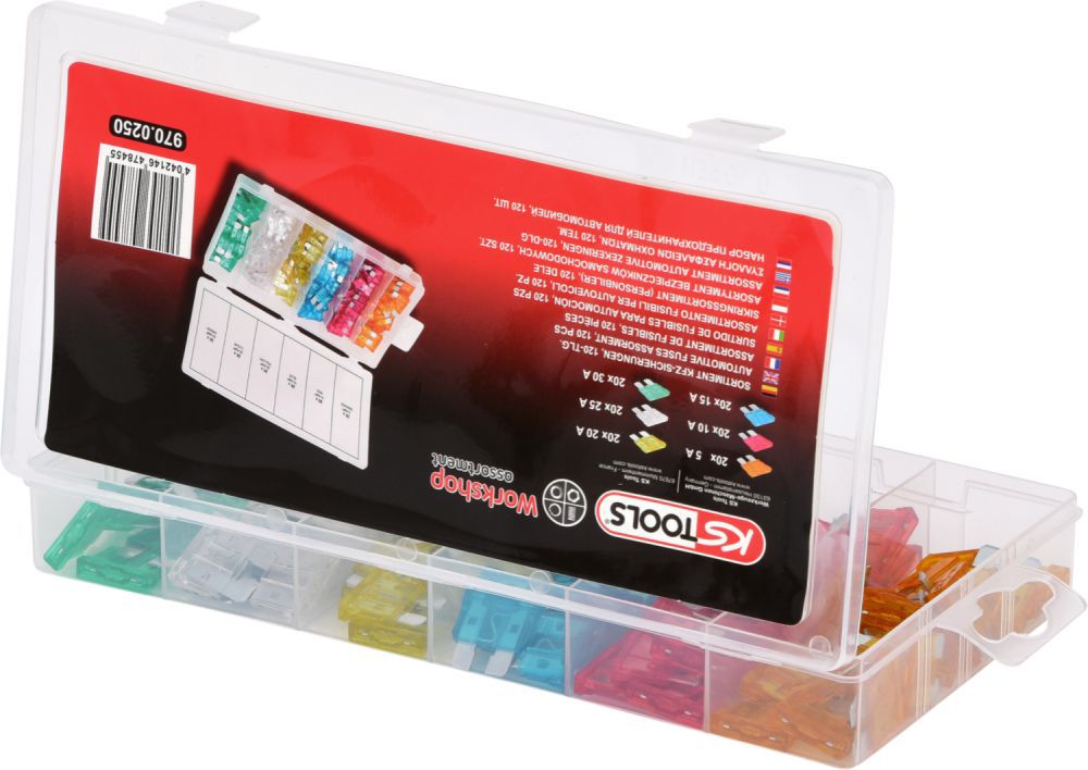 Produktbild KS Tools Sortiment Kfz-Sicherungen,5-30A, Zink, 120-tlg. bild 3