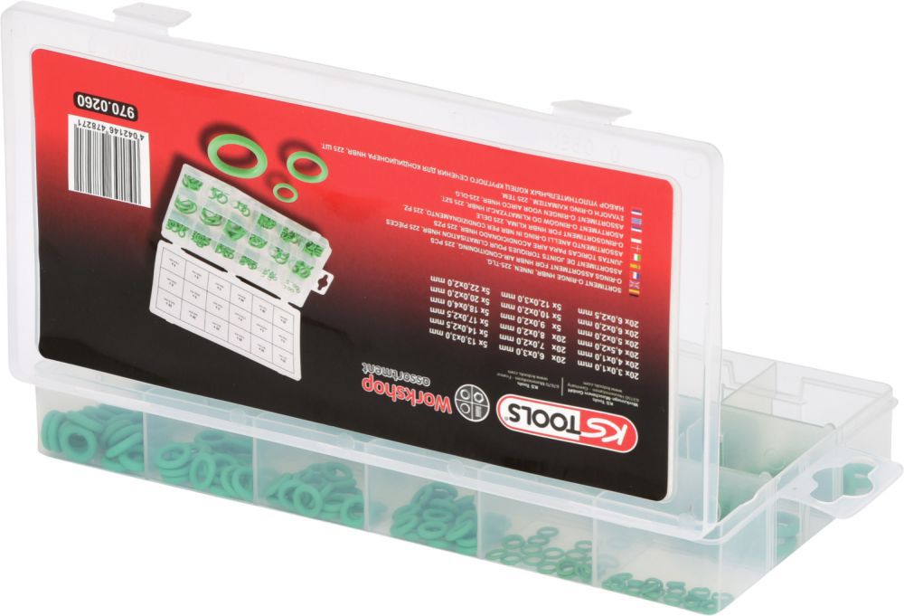Produktbild KS Tools Sortiment O-Ringe, HNBR, Innen Ø 3-22mm, 225-tlg. bild 3