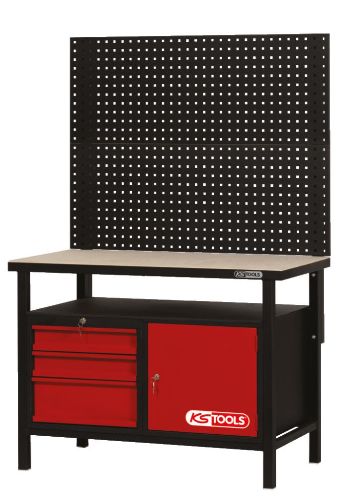 Produktbild KS TOOLS Werkbank mit 3 Schubladen und 1 Tür H840xB1200xT600mm bild 3