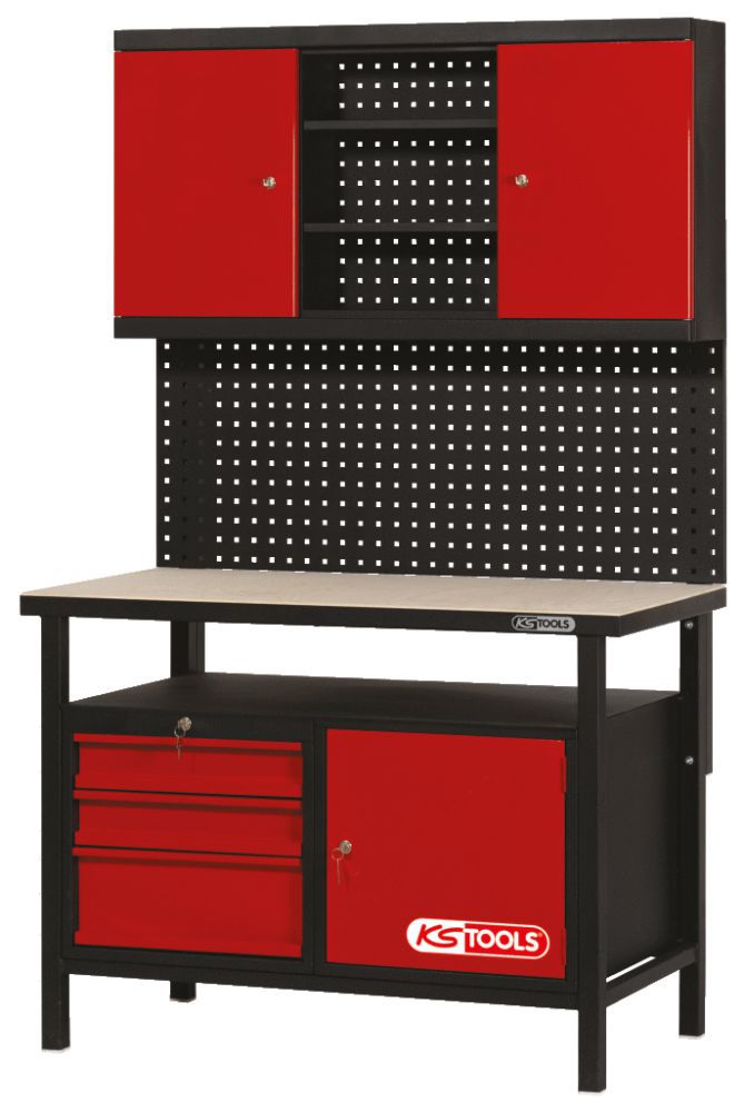 Produktbild KS TOOLS Werkbank mit 3 Schubladen und 1 Tür H840xB1200xT600mm bild 5