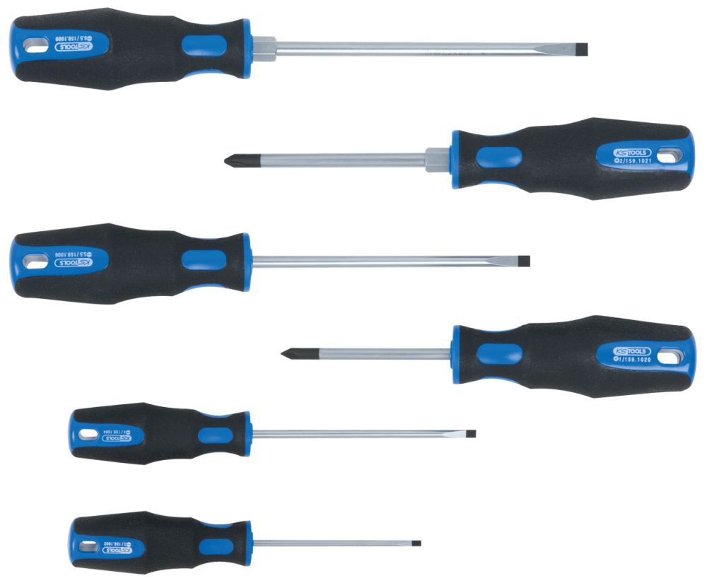 Produktbild KS Tools ERGOTORQUEplus Schraubendreher-Satz, 6-tlg. Schlitz, PH