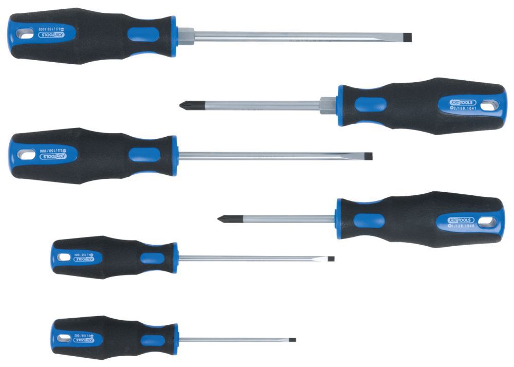 Produktbild KS Tools ERGOTORQUEplus Schraubendreher Satz 6 teilig Schlitz PZ