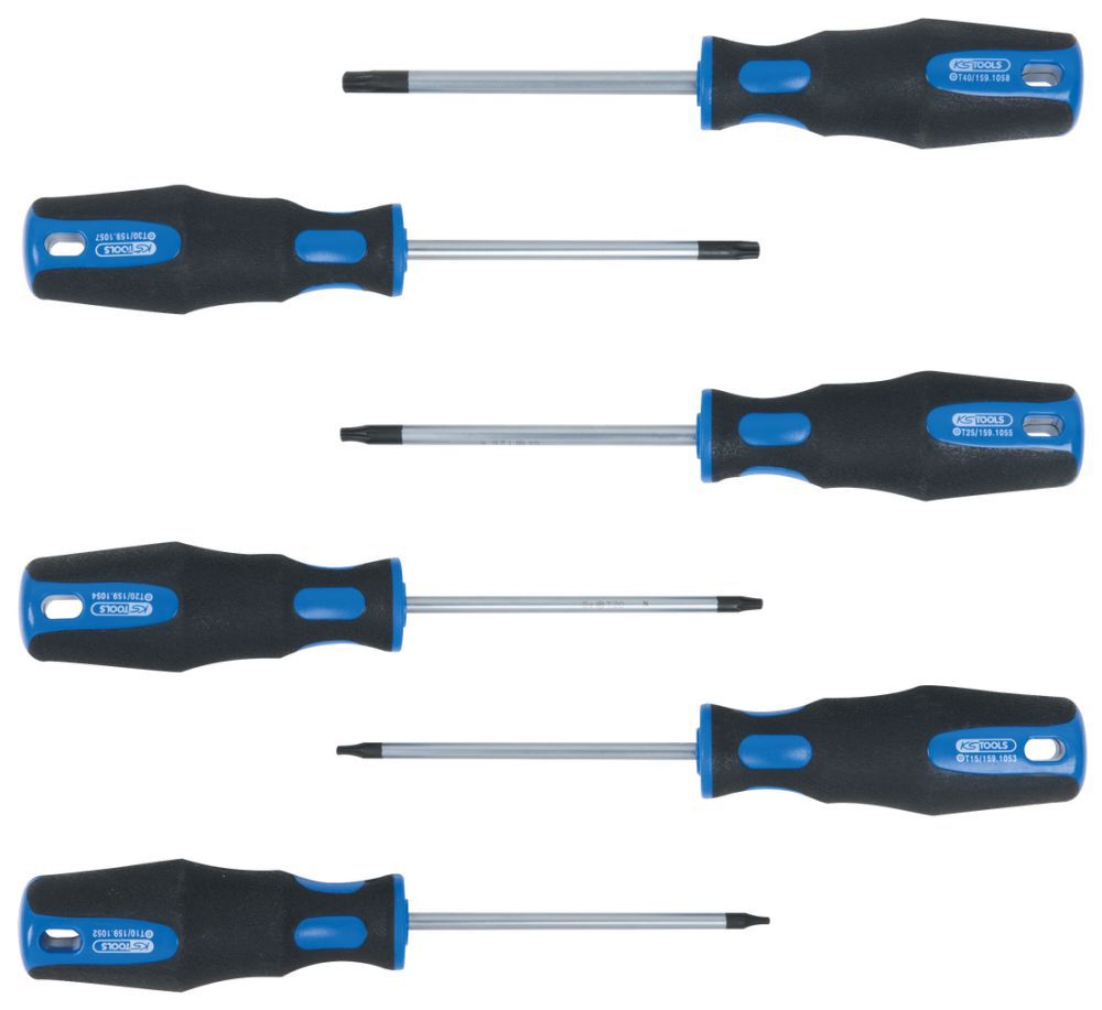 Produktbild KS Tools ERGOTORQUEplus Schraubendreher Satz 6 teilig Torx mit Bohrung