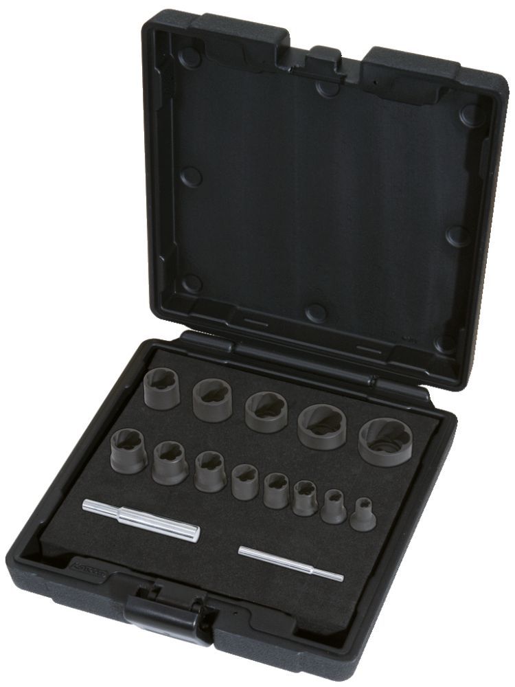 Produktbild KS Tools 1/4"+1/2" Spiral-Profil-Kraft-Stecknuss-Satz, 15-tlg.