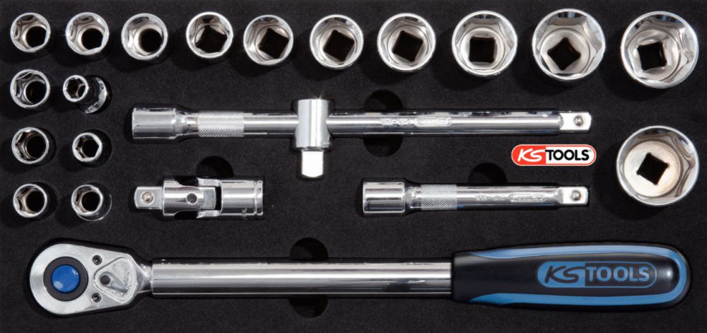 Produktbild KS Tools 1/2 Zoll CHROMEplus Steckschlüssel Satz 22-teilig bild 2