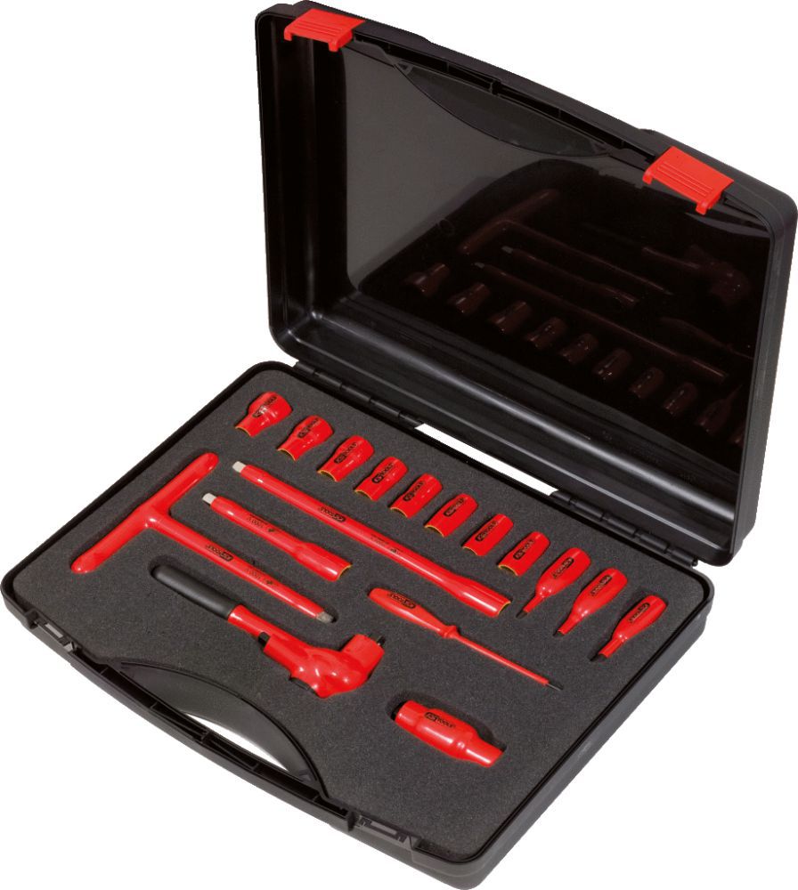 Produktbild KS TOOLS 3/8 Zoll Steckschlüssel Satz mit isolierten Werkzeugen 16 teilig