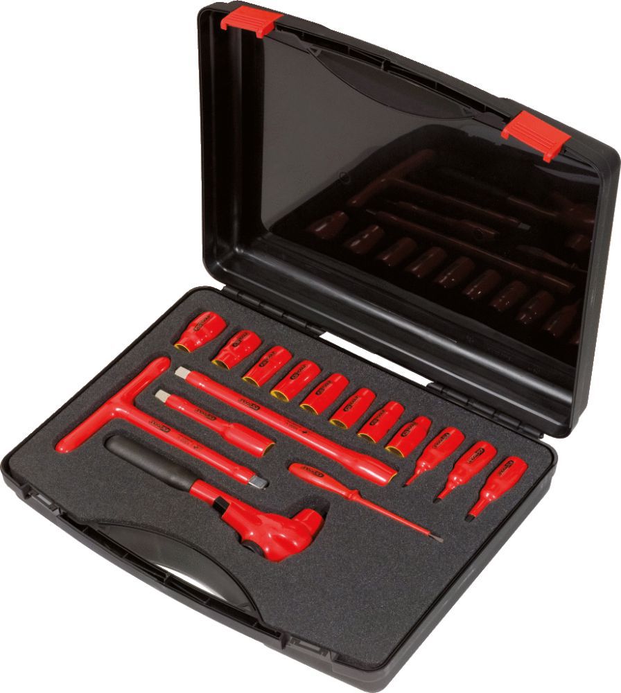 Produktbild KS Tools 1/2 Zoll Steckschlüssel Satz mit isolierten Werkzeugen 16 teilig
