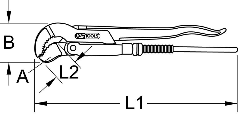 Produktbild KS Tools 45 Grad gewinkelte Eckrohrzange 1.1/2 Zoll bild 5