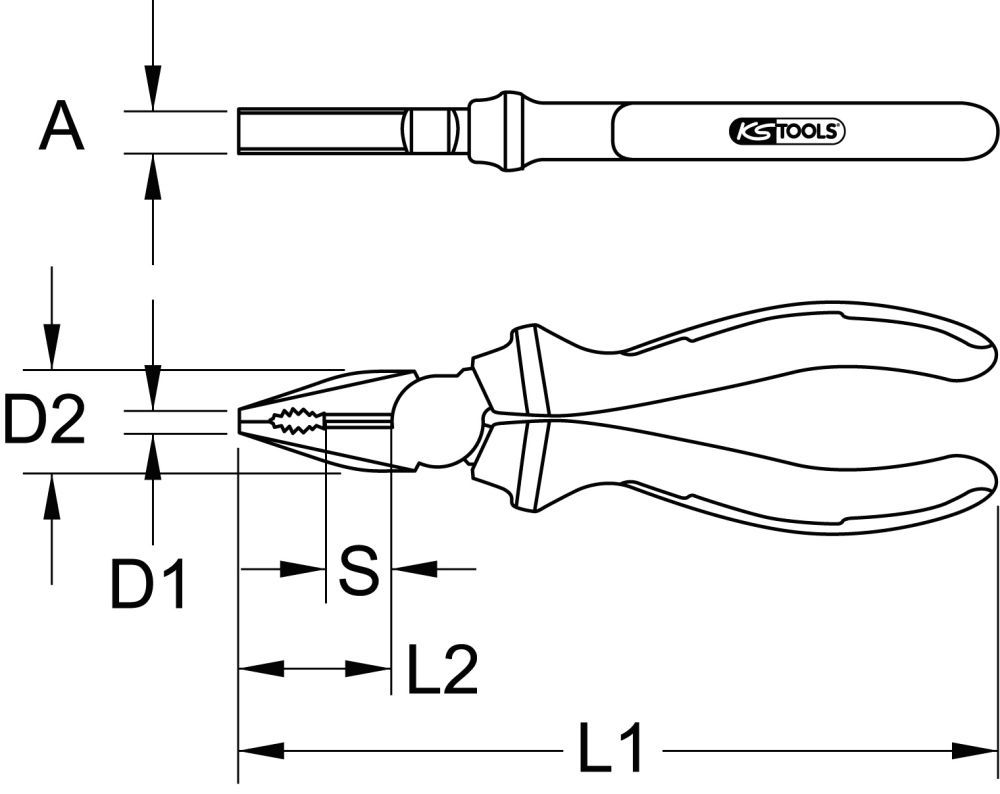 Produktbild KS Tools Ergotorque Kombinationszange 160mm