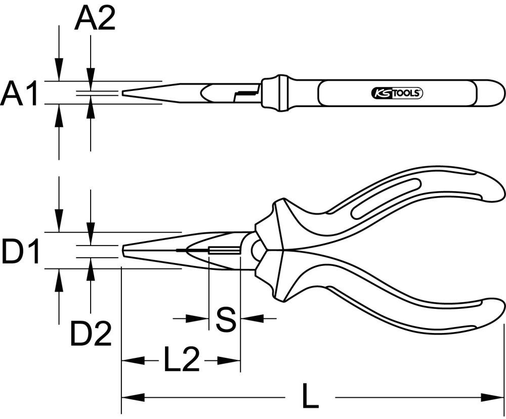 Produktbild KS Tools Ergotorque Telefonzange 160mm bild 2