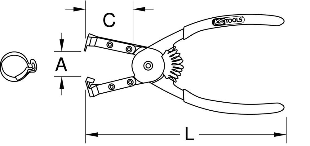 Produktbild KS TOOLS Click-Schlauchschellenzange 160mm bild 2