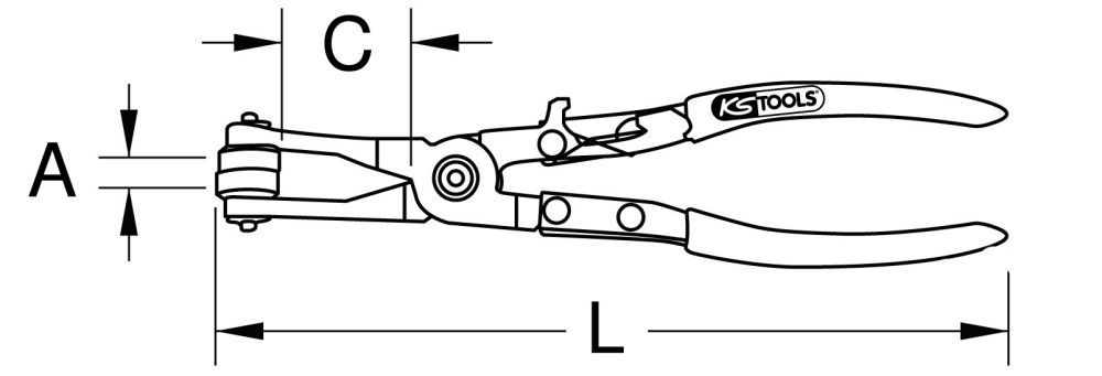 Produktbild KS TOOLS Schlauchschellenzange 220mm, abgewinkelt bild 2