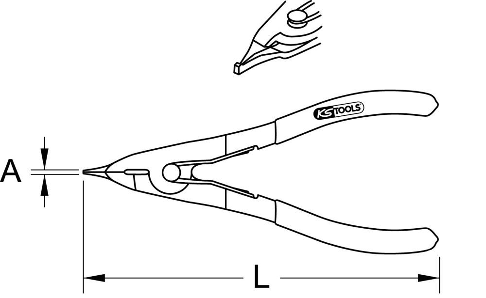 Produktbild KS TOOLS Sprengring-Zange 210mm, geriffelt bild 3