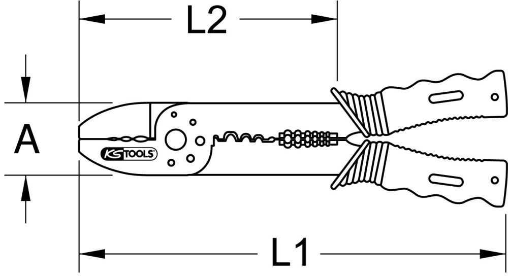 Produktbild KS TOOLS Multifunktions-Crimpzange 220mm für isolierte und unisolierte Kabelschuhe bild 2