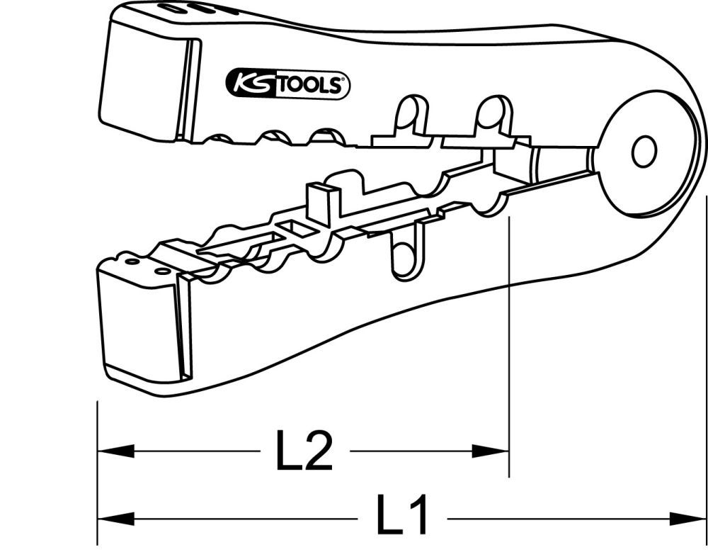 Produktbild KS TOOLS Abisolierwerkzeug für Datenkabel 2,5-12mm bild 2