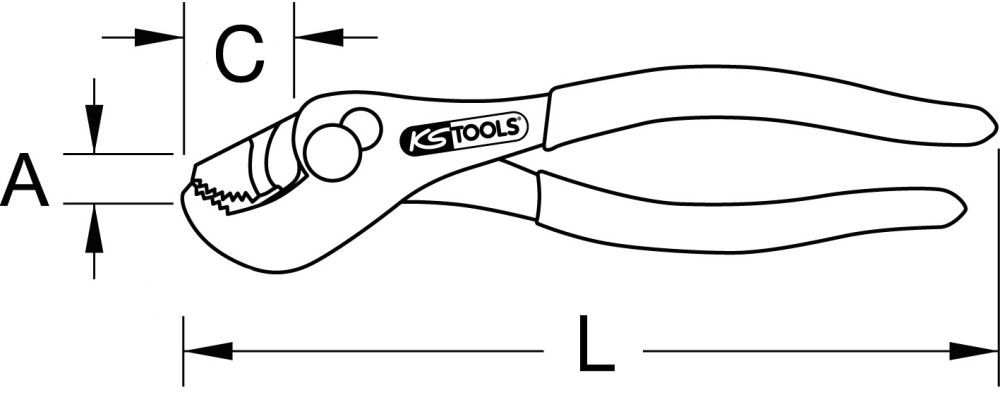 Produktbild KS TOOLS Spezialrohrzange 178mm 2-fach verstellbar bild 3