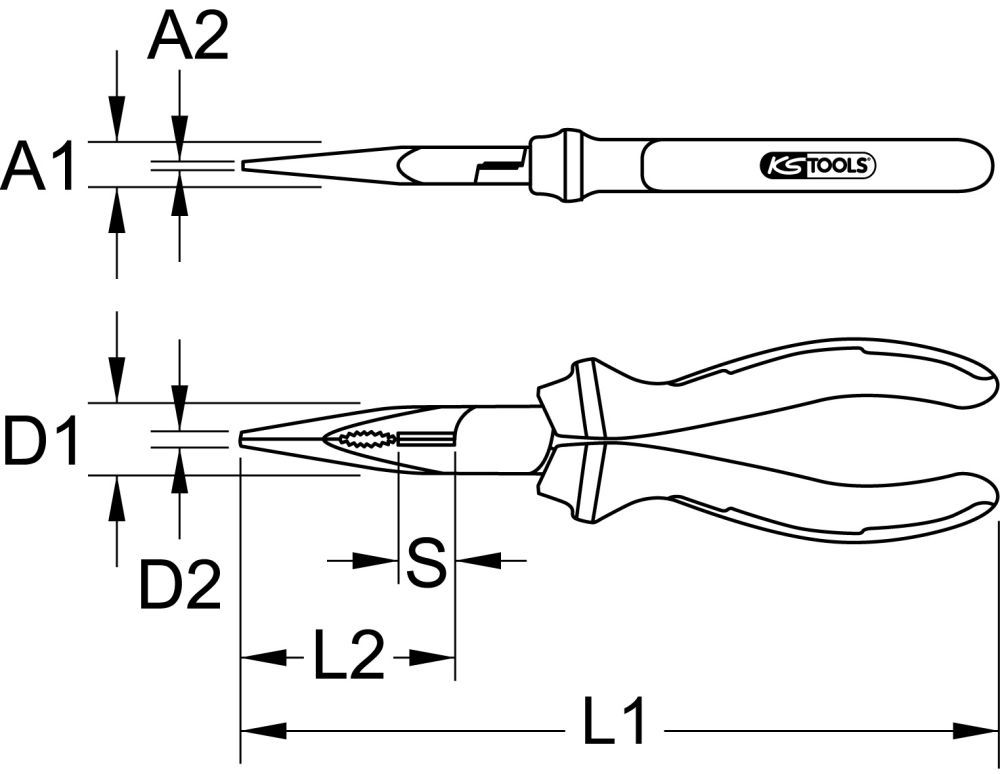 Produktbild KS TOOLS ERGOTORQUE VDE Flachrundzange 165mm bild 2