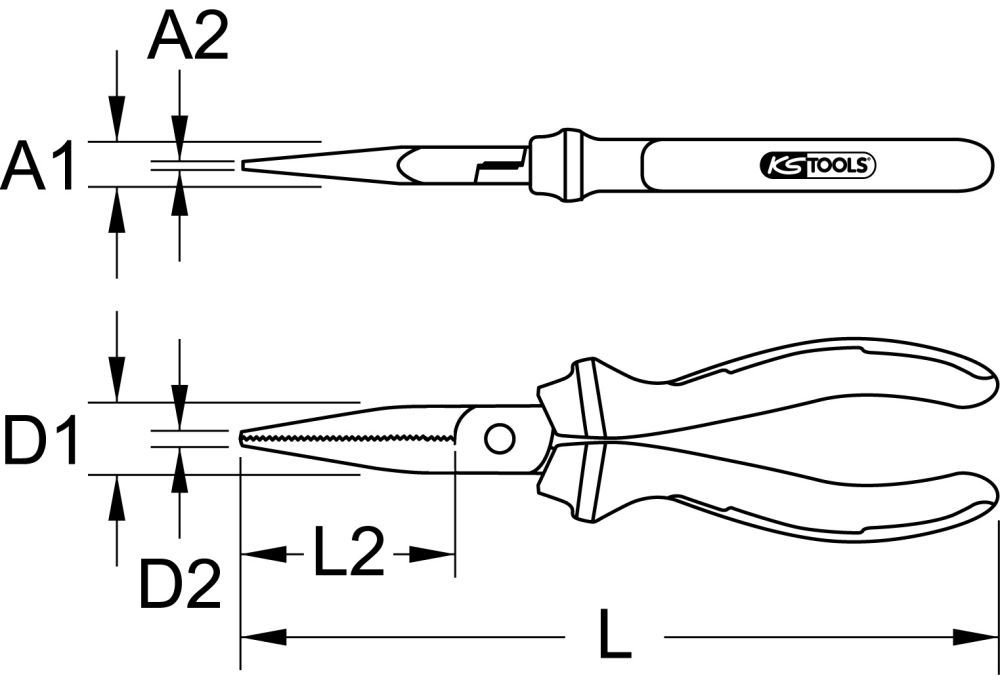 Produktbild KS TOOLS ERGOTORQUE VDE Flachzange 170mm bild 2
